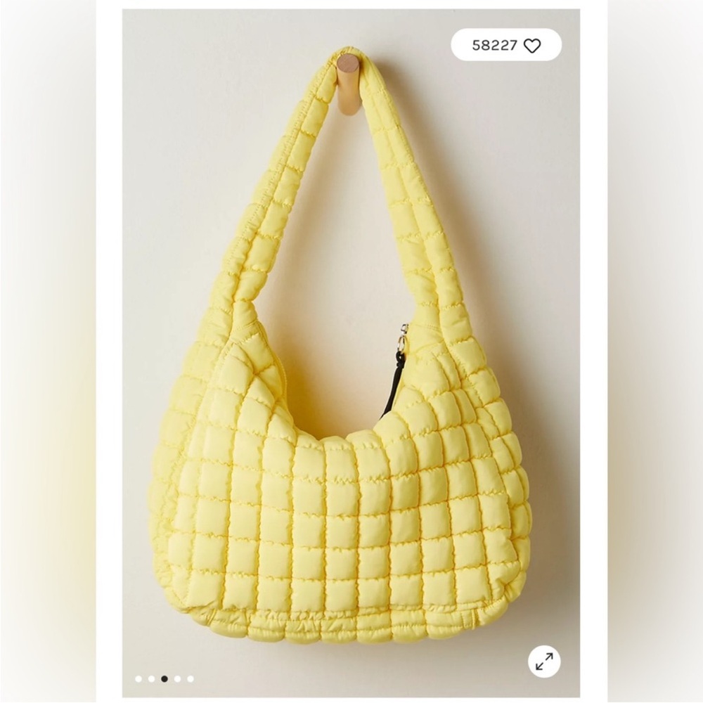 Free People FP Movement Quilted Carryall Bag Sour Citrus NWT - Picture 2 of 13